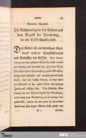 Zweytes Capitel. Die Nothwendigkeit des Gebets [...].