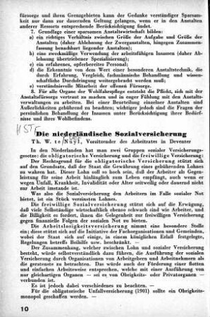 Die niederländische Sozialversicherung