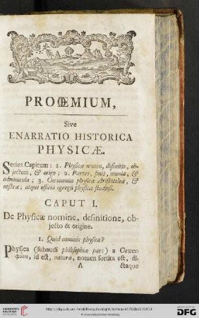 Prooemium, sive enarratio historica physicæ