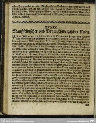 XXXIX. Manßfeldischer und Braunschweigischer Krieg