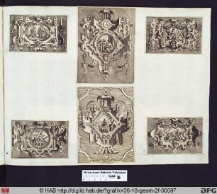oben rechts: Kartusche mit allegorischer Darstellung des Sommers.
