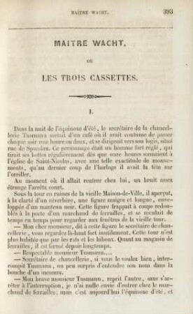 Maître Wacht ou Les trois cassettes