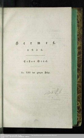 21.1824: Hermes oder kritisches Jahrbuch der Literatur