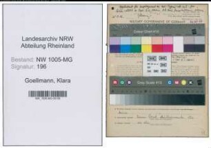 Entnazifizierung Klara Goellmann , geb. 18.01.1922 (Stenotypistin)