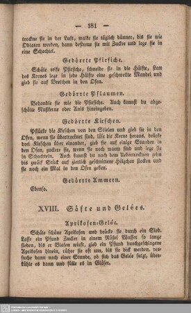 XVIII. Säfte und Gelées