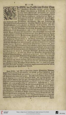 Wahl-Capitulation des Allerdurchlauchtigsten/Großmaechtigsten und Unueberwindlichsten Fuersten und Herrn/ Herrn Caroli des VI.