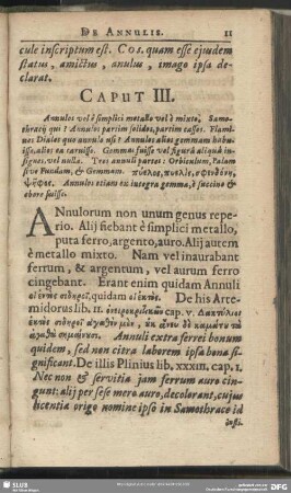 Caput III. Annulos vel e simplici metallo vel e mixto …