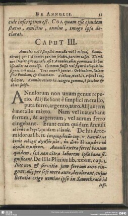 Caput III. Annulos vel e simplici metallo vel e mixto …