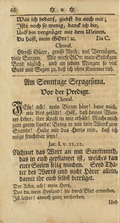 Am Sonntage Sexagesima