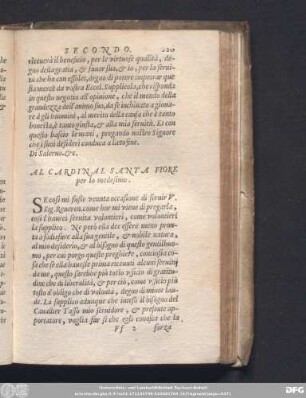 Al Cardinal Santa Fiore per lo medesimo.