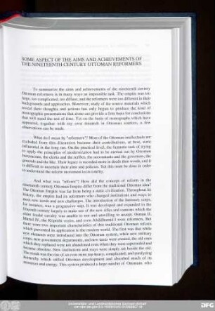 Some Aspects Of The Aims And Achievements Of The Nineteenth-Century Ottoman Reformers