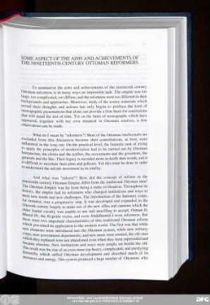 Some Aspects Of The Aims And Achievements Of The Nineteenth-Century Ottoman Reformers