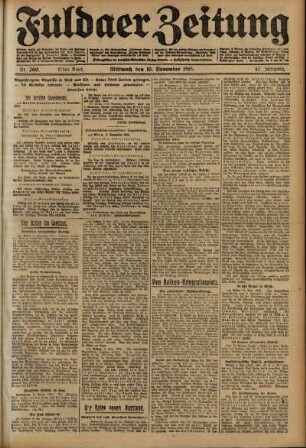 Erste Ausgabe vom Mittwoch, den 10. November 1915.