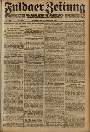 Erste Ausgabe vom Mittwoch, den 10. November 1915.