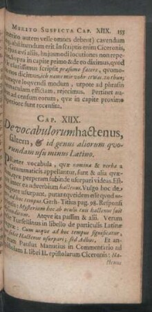Cap. XIIX. De vocabulorum hactenus, saltem, & id genus aliorum quorundam usu minus Latino.