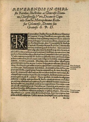 De Sanctorvm Invocatione et interceßione, deq[ue] imaginibus & reliquijs eorum pie riteq[ue] colendis : Liber unus