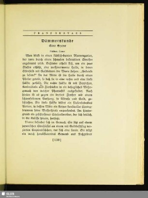 Franz Servaes: Dämmerstunde