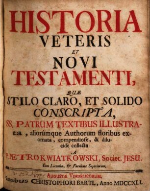 Historia Veteris Et Novi Testamenti