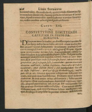 Caput XVI. De Conseutudine Dimittendi Captivum In Festo Paschatos.