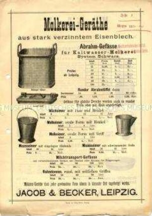 Maschinen und Geräte für die Milchverarbeitung