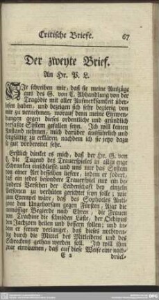 Der zweyte Brief