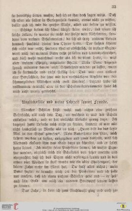 Unglücksfälle und meine Lehrzeit sammt Fremde