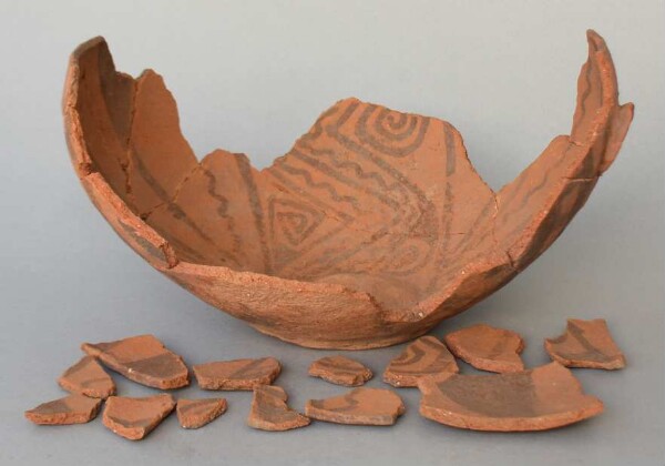 Fragments of a clay bowl