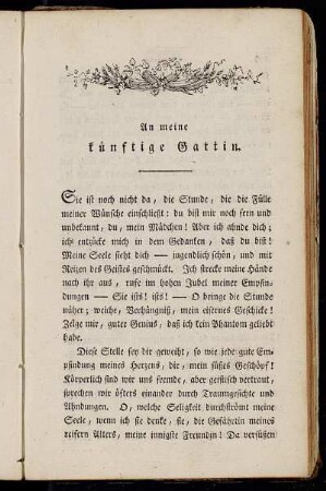 An meine künftige Gattin