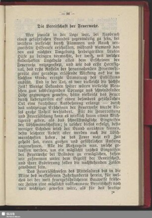 Die Bereitschaft der Feuerwehr