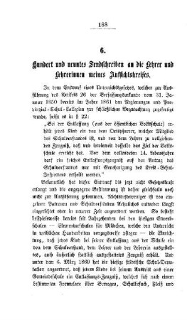Hundert und neuntes Sendschreiben an die Lehrer und Lehrerinnen meines Aufsichtskreises