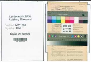 Entnazifizierung Wilhelmine Kootz , geb. 20.04.1894 ()