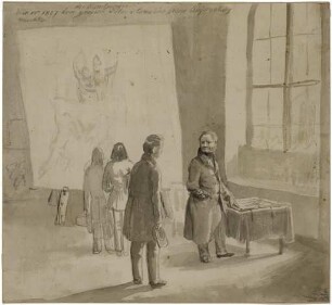 Der Kunstjünger, wie er 1827 dem großen Peter von Cornelius seine Aufwartung machte