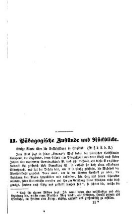 Pädagogische Zustände und Rückblicke