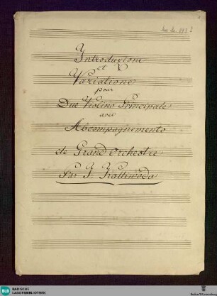 Variations - Don Mus.Ms. 993|3 : vl (2), orch; E; StrK 14