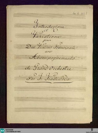 Variations - Don Mus.Ms. 993|3 : vl (2), orch; E; StrK 14
