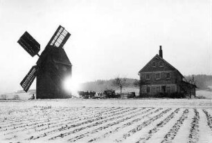 Obercunnersdorf-Kottmarsdorf. Windmühlengehöft, vor 1945, Repro