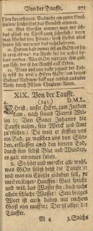 XIX. Von der Tauffe.