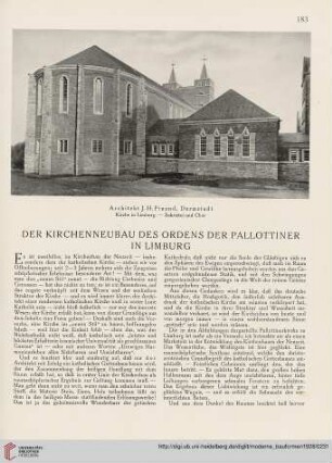 Der Kirchenneubau des Ordens der Pallottiner in Limburg
