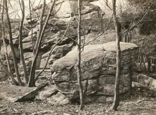 Hochstein bei Löbau : Hochstein. Mittlere Gipfelklippengruppe mit feingegliedertem Zweiglimmergranit mit Grauwackeneinschluß