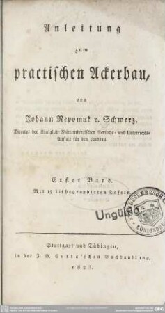 1: Anleitung zum practischen Ackerbau