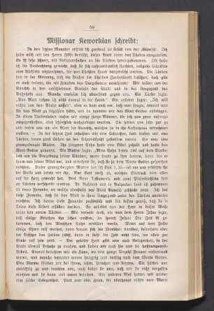 Missionar Keworkian schreibt