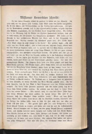 Missionar Keworkian schreibt