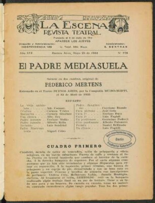 El padre Mediasuela : sainete en dos cuadros