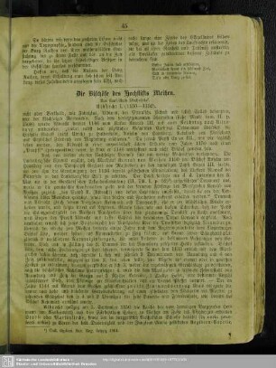Die Bischöfe des Hochstiftes Meißen