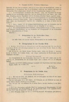 D. Strafgesetzbuch für das Deutsche Reich.