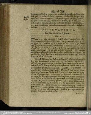 Observatio CV. De publicatione testium