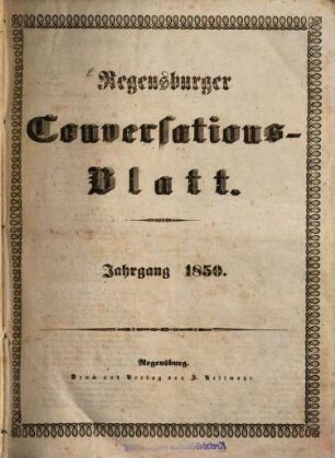 Regensburger Conversations-Blatt, 1850
