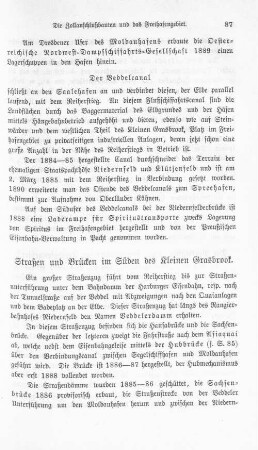 Straßen und Brücken im Süden des kleinen Grasbrook.