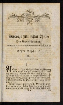 3-182, Beyträge zum ersten Theile: Dem Unterweisungsfach