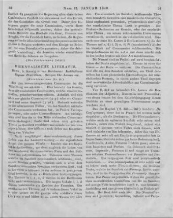 Lassen, C.: Institutiones linguae pracriticae. Bonn: König & van Borcharen 1837 (Beschluss von Nr. 11)